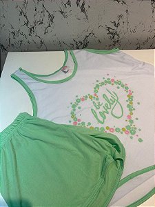 Roma - Pijama Short Verde Claro