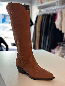 Bottero - Bota Texana Alta Camurça Marrom