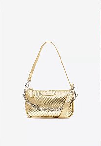 Schutz - Bolsa Tiracolo Emmy Couro  Dourada