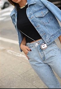 Ozzo Jeans  - Jaqueta Jeans Brilho