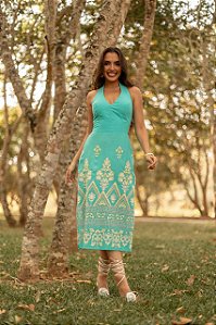 Blue Kabana - Vestido Bordado Azul