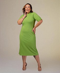 Benedita Plus Size - Vestido Canelado