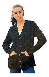 Roma - Casaco Tricot Preto
