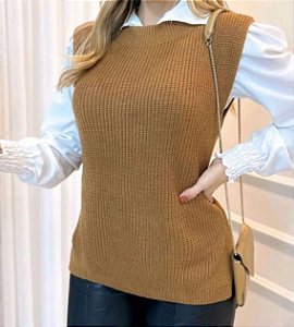 Roma - Colete Tricot Marrom