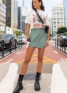 Flor Linda - Short Saia Couro