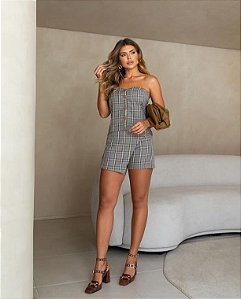 Únicas - Short Saia Xadrez