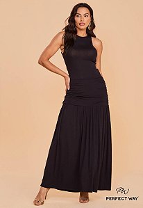 Perfect Way - Vestido Longo Recorte Cintura