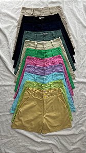 Rosa Branca - Short Linho Meia Coxa