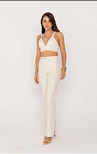 Onça Preta - Top de Alça Amaciado Jeans