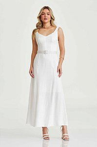 Inicial A - Vestido Maria Izabel Off White