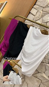Luleg - Blusa Justa Drapeada Viber Branca