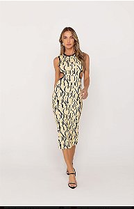 Onça Preta - Vestido Super Midi LogoMania Preto