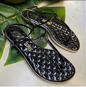 Santa Lolla - Rasteira Verniz Preto