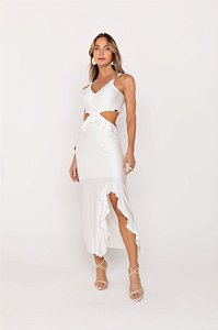 Onça Preta - Vestido Super Midi Off White