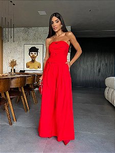 Pimpnella - Macacão Cipriani Vermelho