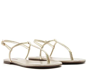 AnaCapri - Sandália Rasteira Slim Dourada