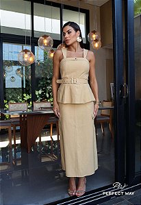 Perfect Way - Saia Maxi Midi Bege