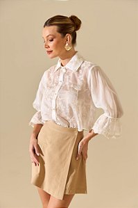 Flor Linda - Camisa Silk  Off White
