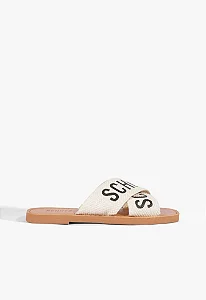 Schutz - Rasteira Logo Branco c/ Preto