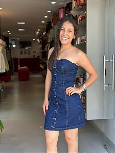 Onça Preta - Vestido Tomara Que Caia Jeans