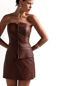 Lily Belle - Blusa Couro Preto