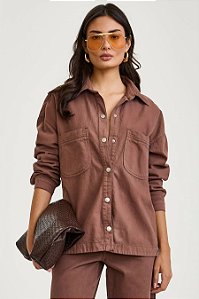 Trama - Camisa Over Emily Marrom Mousse