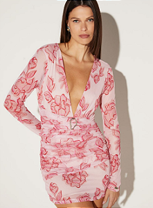 Onça Preta - Vestido Floral Tule