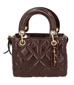 Luiza Barcelos - Bolsa Pequena Verniz Show Coffe
