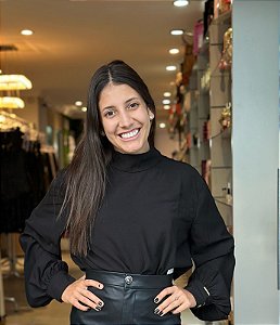 Onça Preta - Camisa Gola Alta Amarração