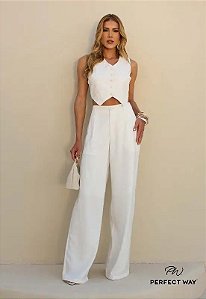 Perfect Way - Calça Wide Leg Feminina Off