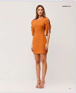 Charry - Vestido Liso com Mangas Tulipas
