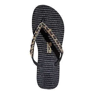 Santa Lolla - Chinelo Flip Flor Canoa Quebrada Preto