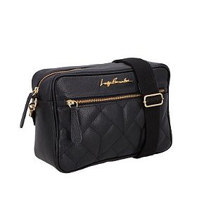 Luiza Barcelos - Bolsa Média Couro Preto Matelassê