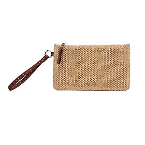 Santa Lolla - Clutch Tramado Alça de Mão Bege