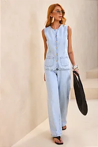 Trama - Calça Reta Alta Jade Montez