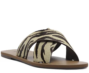 AnaCapri - Rasteira Couro Animal Print