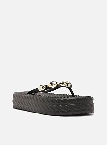 Brizza - Flat Marrocos Flip Flop Metal Preto