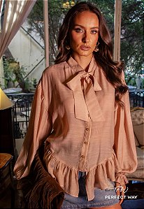 Perfect Way - Camisa c/ Babado Barra Gola