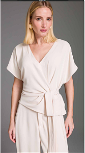 Charry - Blusa Feminina Transpassada com Faixa