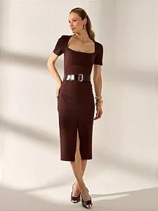 Flor Linda - Vestido Midi Tech