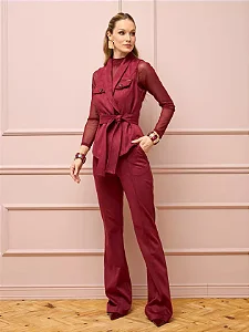 Flor Linda - Calça Flare Suede