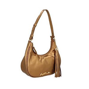 Luiza Barcelos - Bolsa Baguete Meia Lua Ouro Velho