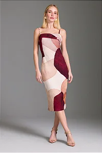 Charry - Vestido Super Midi Estampado com Lapelas