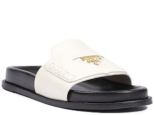 Schutz - Sandália Papete Off/ Preto