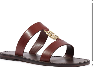 Schutz - Sandália Rasteira Elegance Couro Vinho