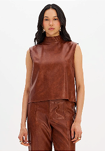 My Favorite Things - Blusa Pu C/ Gola Sem Manga