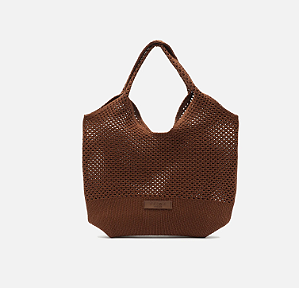 Brizza - Bolsa Shopping Crochê Marrom
