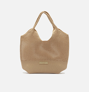 Brizza - Bolsa Shopping Crochê Nude