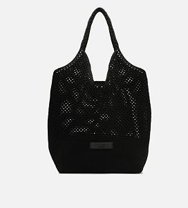 Brizza - Bolsa Shopping Crochê Preto
