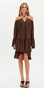 My favorite - Vestido curto Ombro a Ombro Com Babado
